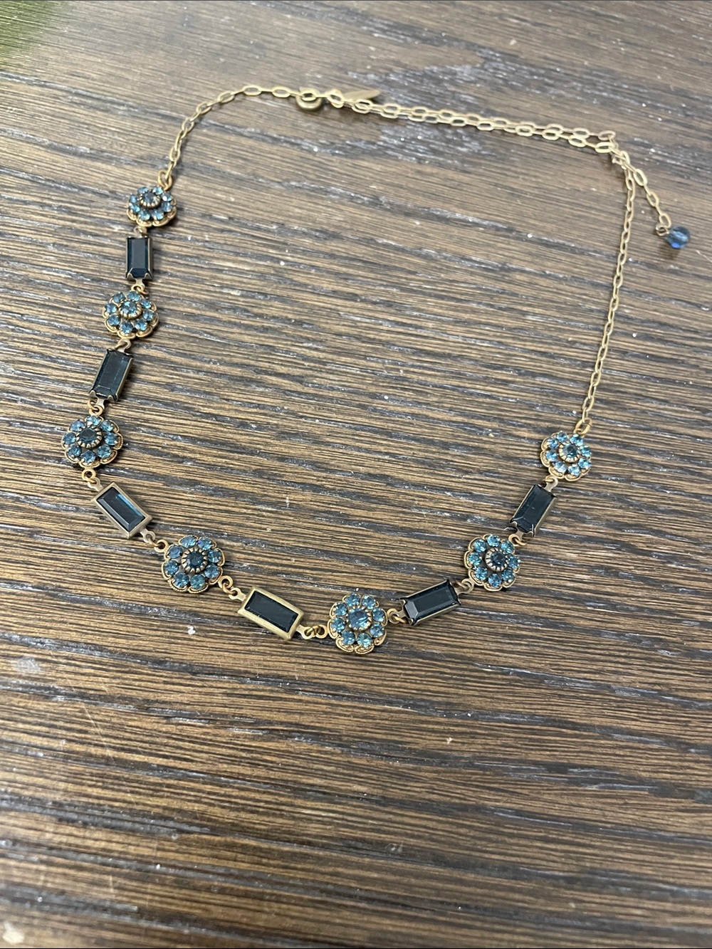 Vintage Liz Palacios S.F Crystal Rhinestone Flower Choker Necklace